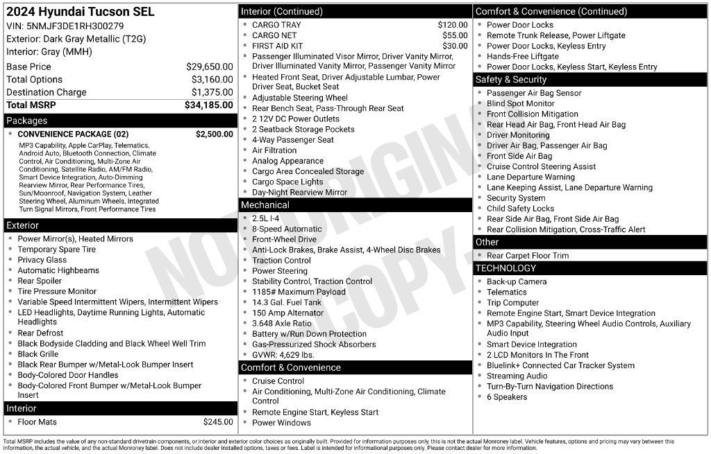 Used 2024 Hyundai Tucson SEL w/ Convenience Package FWD image 38