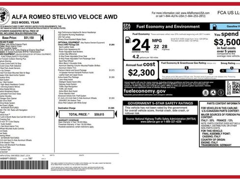 Used 2023 Alfa Romeo Stelvio Veloce AWD/4WD image 4