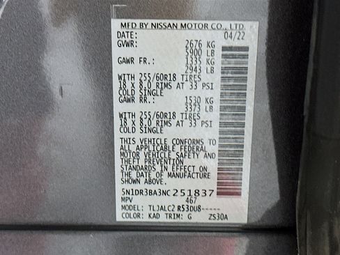 Used 2022 Nissan Pathfinder SV w/ SV Black Package FWD image 12