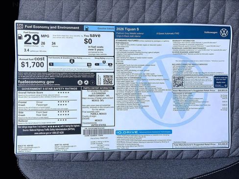 New 2026 Volkswagen Tiguan S FWD image 22