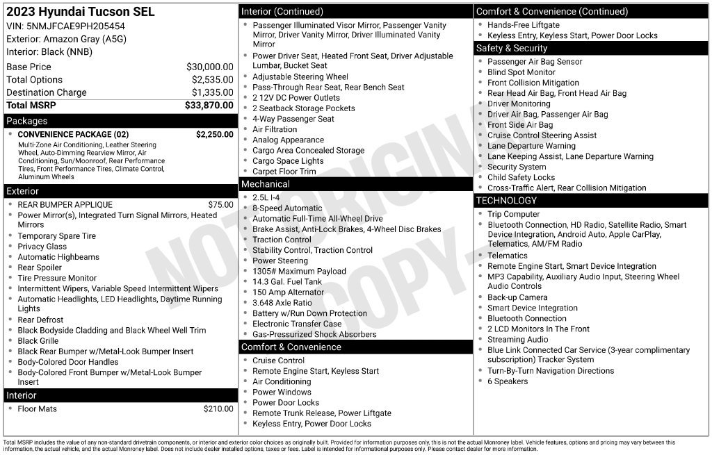 Used 2023 Hyundai Tucson SEL w/ Convenience Package AWD/4WD image 26
