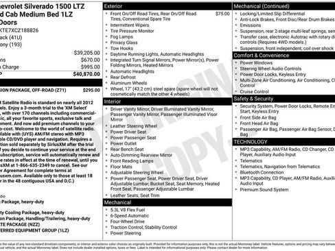 Used 2012 Chevrolet Silverado 1500 LTZ w/ Suspension Package, Off-Road AWD/4WD image 7