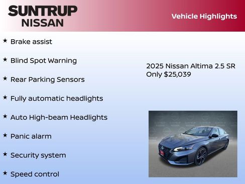 New 2025 Nissan Altima 2.5 SR image 23