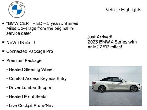 Certified 2023 BMW 430i xDrive Convertible w/ Premium Package AWD/4WD image 10