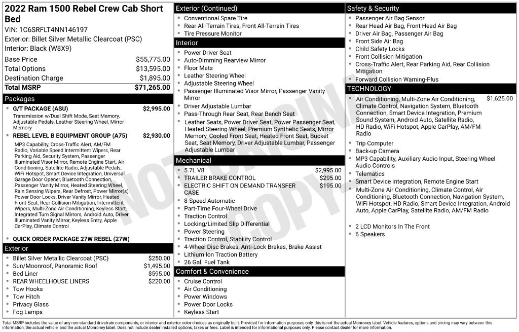 Used 2022 RAM 1500 Rebel w/ G/T Package AWD/4WD image 6
