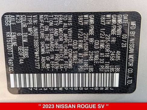 Certified 2023 Nissan Rogue SV AWD/4WD image 43