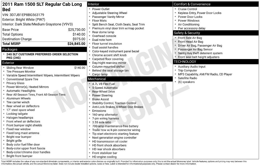 Used 2011 RAM 1500 Classic SLT RWD image 6