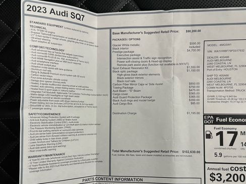 Used 2023 Audi SQ7 Prestige image 46