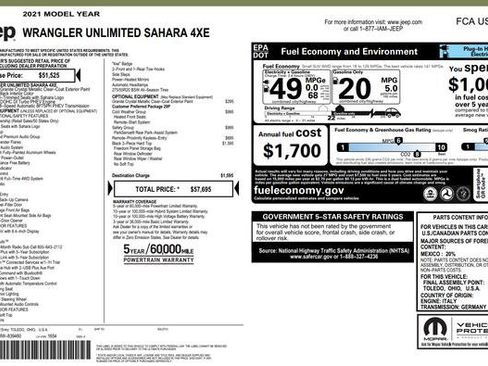 Used 2021 Jeep Wrangler Unlimited Sahara w/ Cold Weather Group image 2