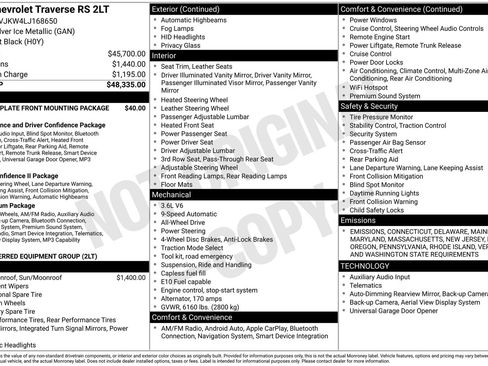 Used 2020 Chevrolet Traverse RS image 38