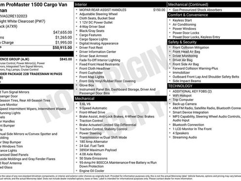 Used 2024 RAM ProMaster 1500 w/ Convenience Group FWD image 10