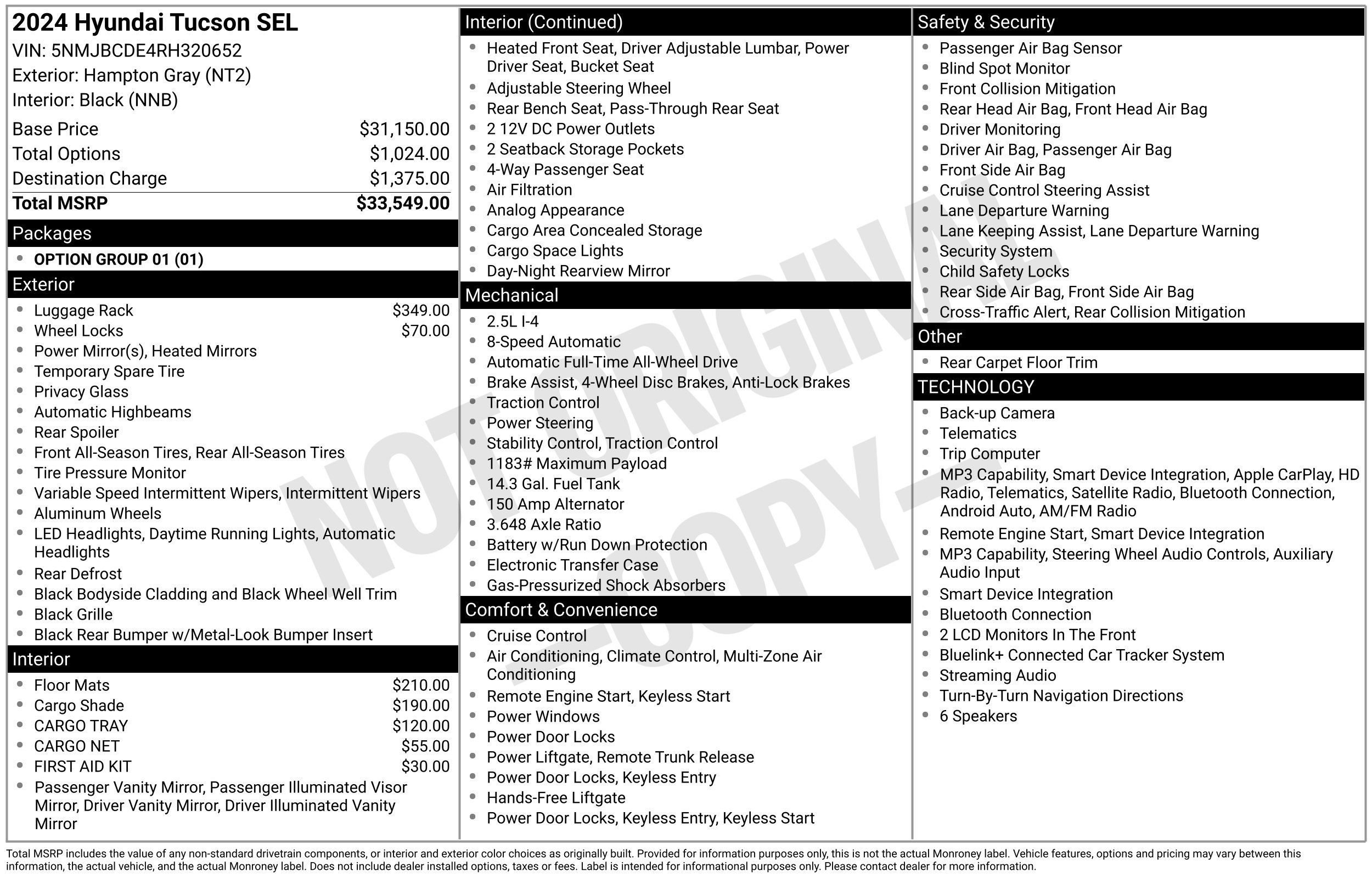 Certified 2024 Hyundai Tucson SEL AWD/4WD image 2