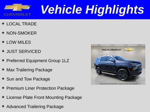 Certified 2026 Chevrolet Tahoe Premier w/ Sun And Tow Package RWD image 2