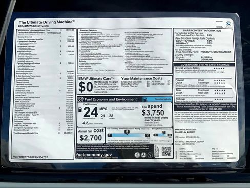 Certified 2024 BMW X3 xDrive30i w/ M Sport Package image 19