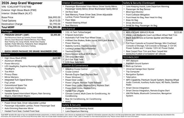 New 2026 Jeep Grand Wagoneer 4WD w/ Premium Group I image 24