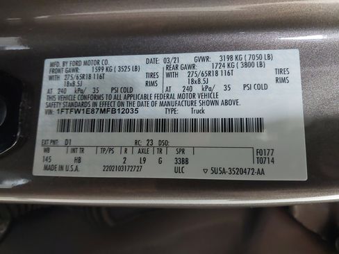 Used 2021 Ford F150 Lariat w/ FX4 Off-Road Package AWD/4WD image 34