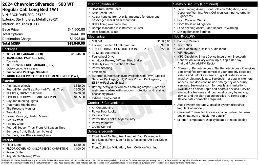 Certified 2024 Chevrolet Silverado 1500 W/T w/ WT Value Package AWD/4WD image 2