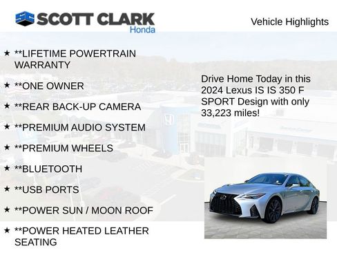 Used 2024 Lexus IS 350 F Sport w/ Accessory Package 2 RWD image 12