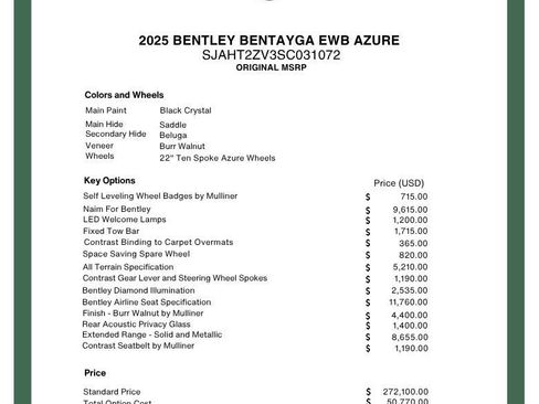 Certified 2025 Bentley Bentayga Extended Wheelbase AWD/4WD image 23