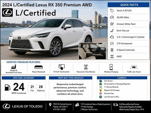 Used 2024 Lexus RX 350 Premium w/ Convenience Package AWD/4WD image 1