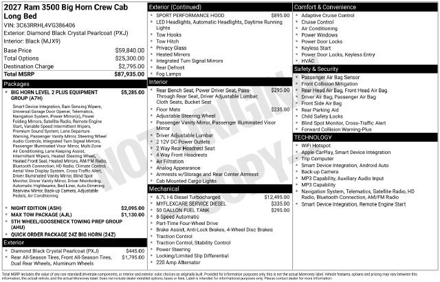 New 2027 RAM 3500 Big Horn AWD/4WD image 2