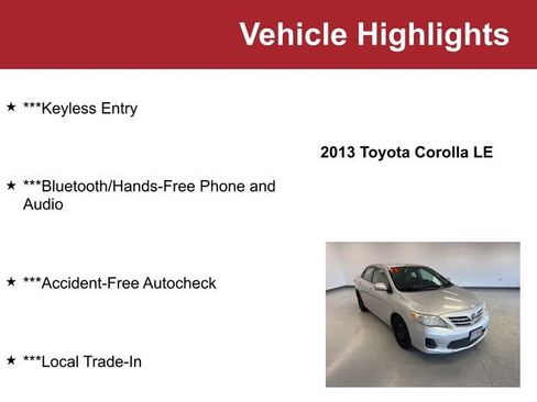 Used 2013 Toyota Corolla LE image 2