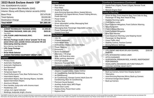 Used 2023 Buick Enclave Avenir w/ Avenir Technology Package FWD image 29