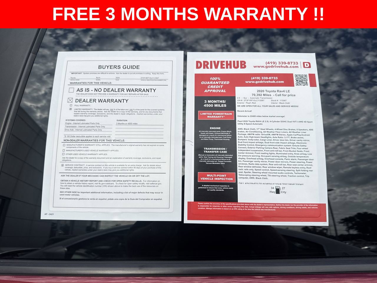 Used 2020 Toyota RAV4 LE w/ All Weather Liner Package AWD/4WD image 24