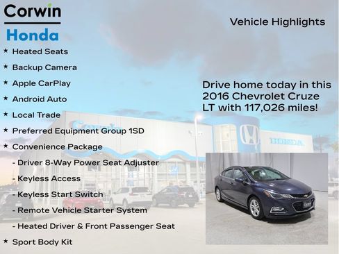 Used 2016 Chevrolet Cruze LT w/ Convenience Package FWD image 6