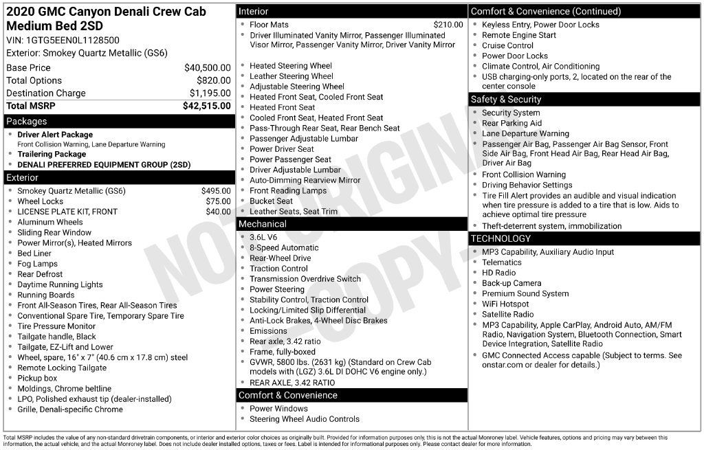 Used 2020 GMC Canyon Denali RWD image 40