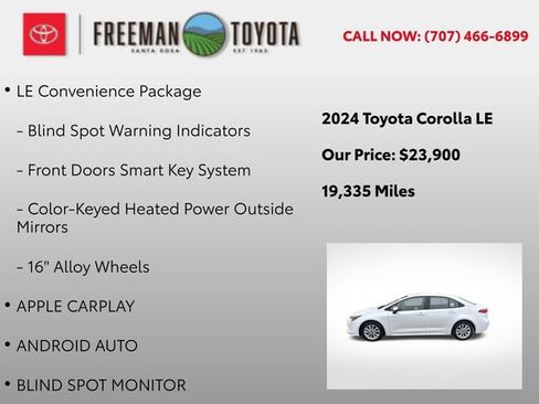 Used 2024 Toyota Corolla LE w/ LE Convenience Package FWD image 5