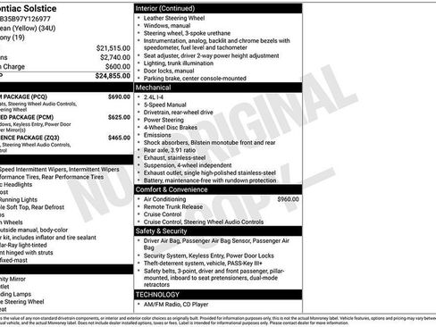 Used 2007 Pontiac Solstice Convertible w/ Premium Package RWD image 3