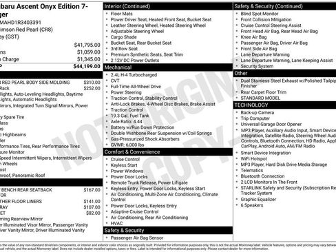Certified 2024 Subaru Ascent Onyx Edition AWD/4WD image 10