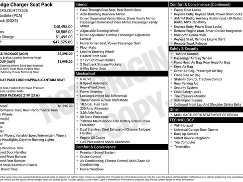 Used 2020 Dodge Charger Scat Pack w/ Dynamics Package RWD image 41