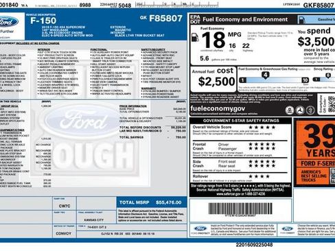 Used 2016 Ford F150 Lariat w/ Equipment Group 501A Mid image 44