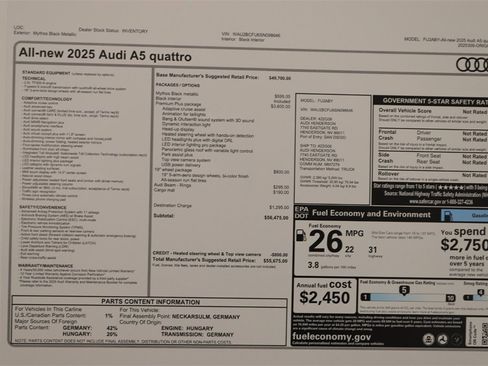 New 2025 Audi A5 2.0T Premium Plus image 31