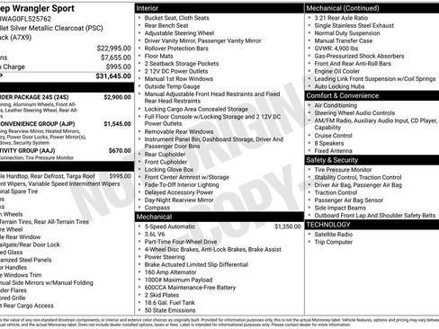 Used 2015 Jeep Wrangler Sport w/ Quick Order Package 24S image 7