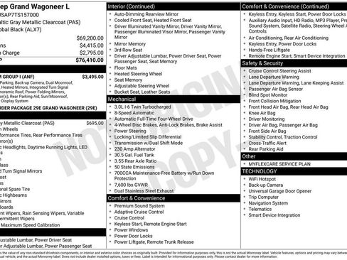 New 2026 Jeep Grand Wagoneer L 4WD w/ Premium Group I image 2