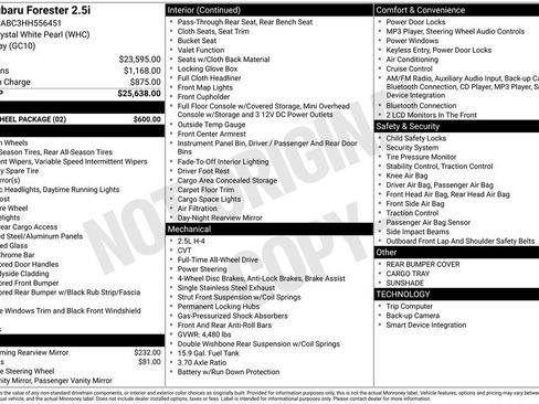 Used 2017 Subaru Forester 2.5i w/ Alloy Wheel Package image 8