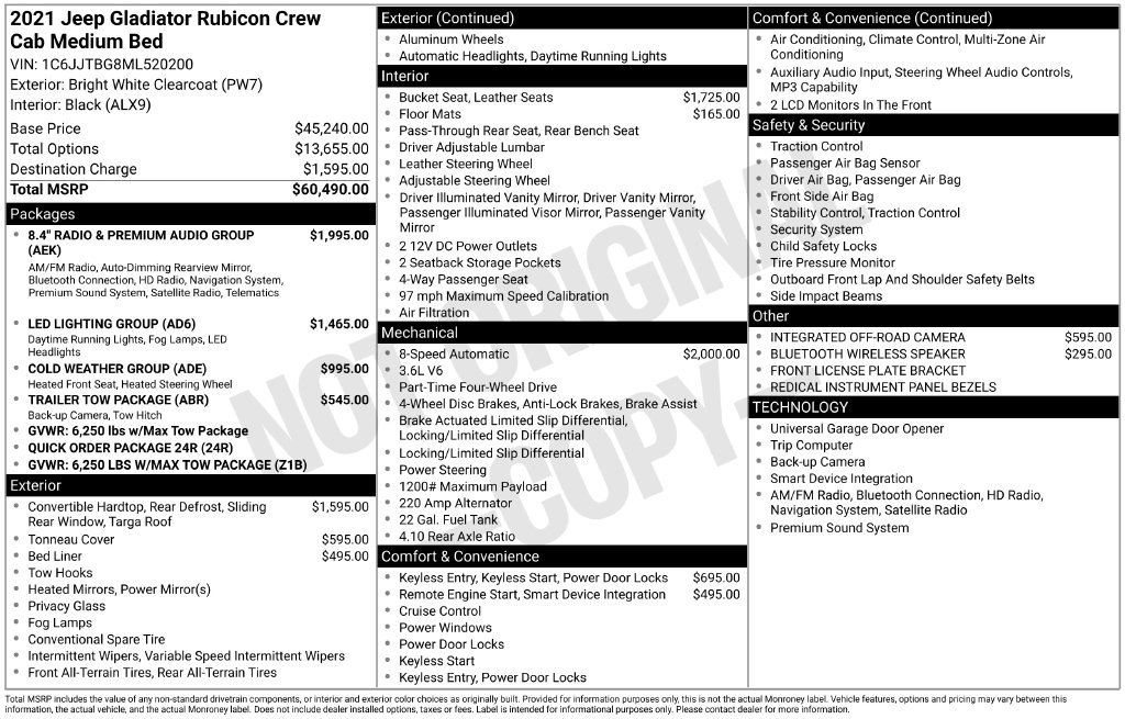 Used 2021 Jeep Gladiator Rubicon AWD/4WD image 68