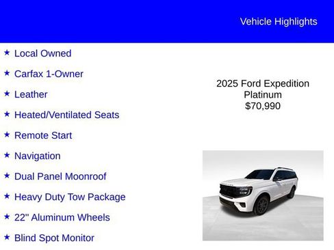 Used 2025 Ford Expedition Platinum w/ Stealth Performance Package AWD/4WD image 2