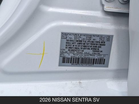 New 2026 Nissan Sentra SV w/ Floor Mat Package FWD image 24