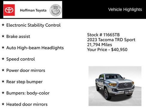 Used 2023 Toyota Tacoma TRD Sport AWD/4WD image 29
