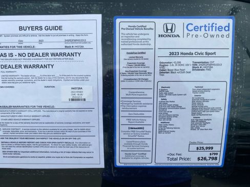 Certified 2023 Honda Civic Sport image 37