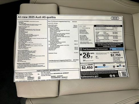 New 2025 Audi A5 2.0T Premium Plus image 15