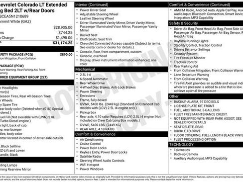 Used 2022 Chevrolet Colorado LT w/ Fleet Safety Package RWD image 27