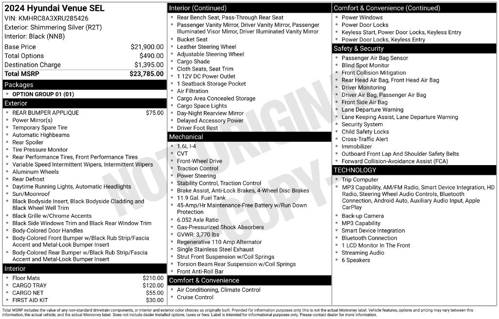 Used 2024 Hyundai Venue SEL FWD image 2