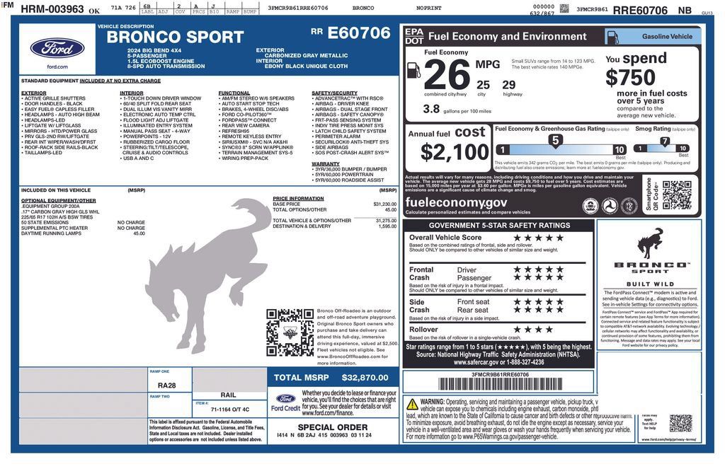 Used 2024 Ford Bronco Sport Big Bend AWD/4WD image 4