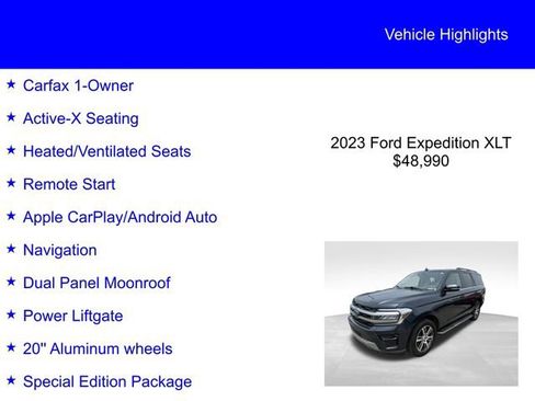 Certified 2023 Ford Expedition XLT RWD image 2