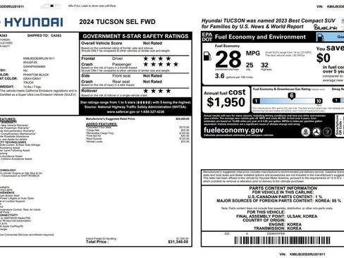 Used 2024 Hyundai Tucson SEL FWD image 3